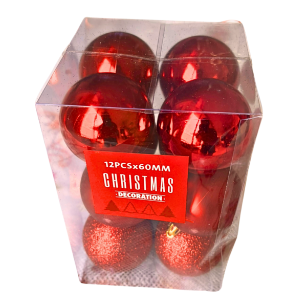 kit com 12 bolas de natal  de 4 e 6 cm vermelha - Imagem 4