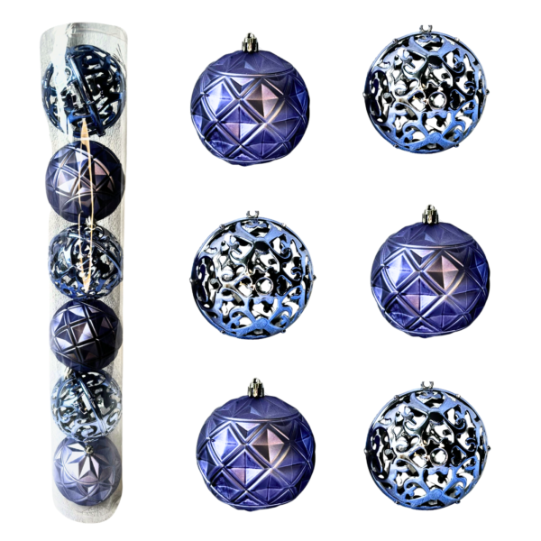 Enfeites de Bola de Natal 6 Pçs 8cm Decorada Mista Premium - Imagem 7