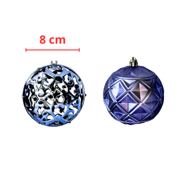 Enfeites de Bola de Natal 6 Pçs 8cm Decorada Mista Premium - Imagem 13