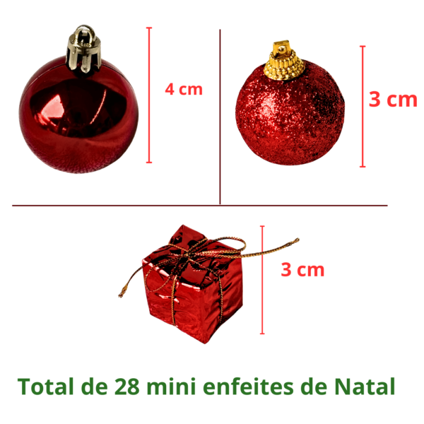 Kit 28 pçs Enfeite Natal p/ Arvores e Guirlandas Premium - Imagem 9