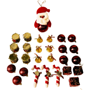 Kit 28 pçs Enfeite Natal p/ Arvores e Guirlandas Premium