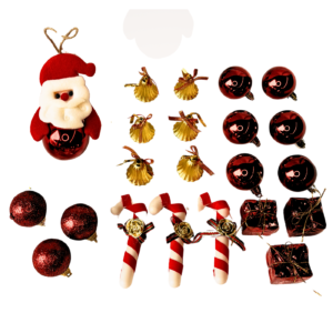 Kit 22 pçs Enfeite Natal p/ Arvores e Guirlandas Premium