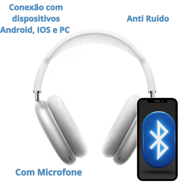 Fone Headphone Bluetooth Wireless Extra Bass P9 Air Top Max - Imagem 5