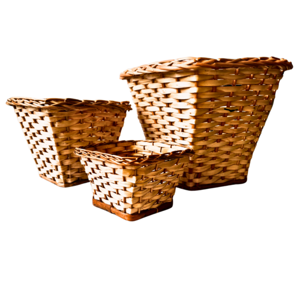 Kit 3 cachepo vime cesta para flores e organização premium - Imagem 3
