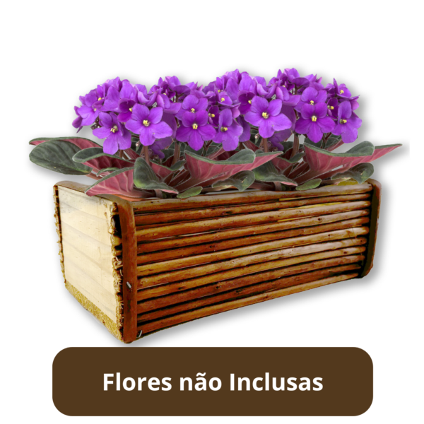 Cachepô de violeta de vime para decoração - Imagem 4
