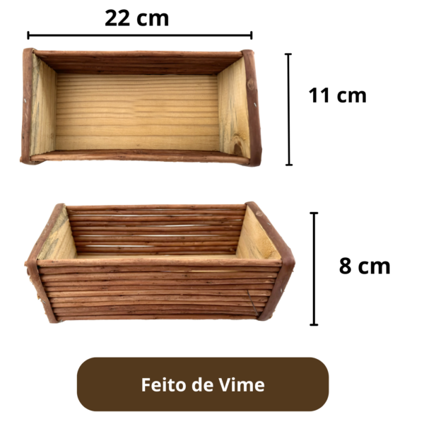 Cachepô de violeta de vime para decoração - Imagem 6