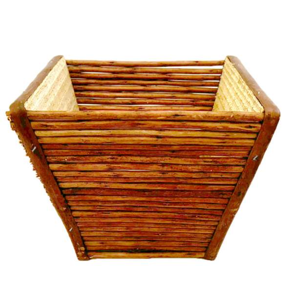 Cachepo Artesanal Trançada De Vime Para Flores E Decoração - Imagem 5