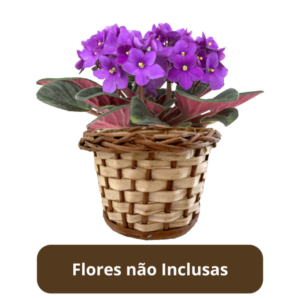 Cachepô para flores de vime para decoração - Imagem 2