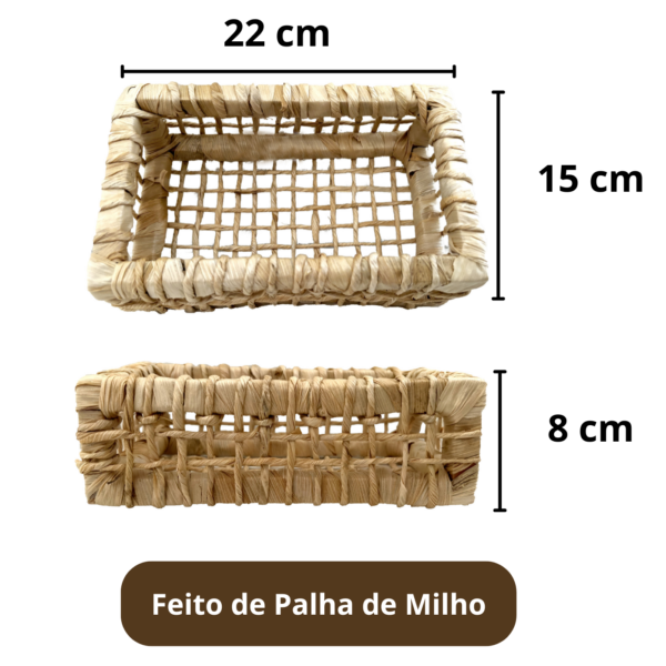Bandeja trançada de palha de milho Especial 22 cm - Imagem 5