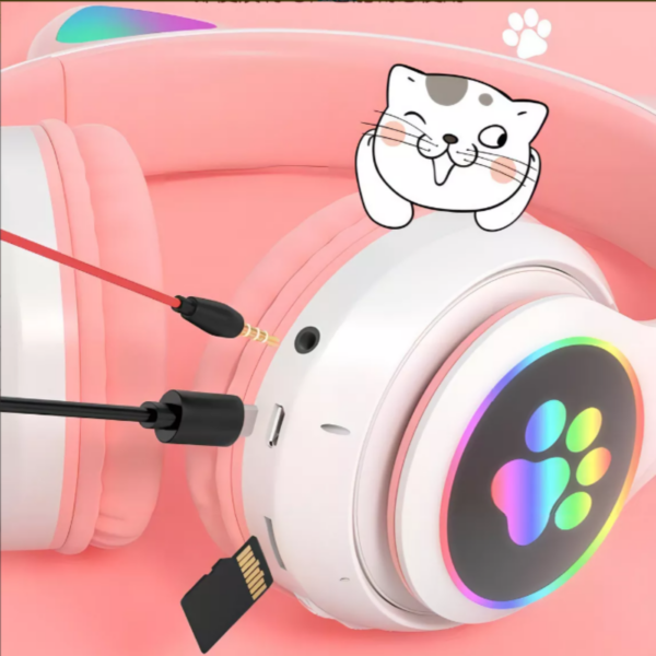 Fone de ouvido over-ear gamer s/ fio CAT Gaming c/ luz LED - Imagem 6
