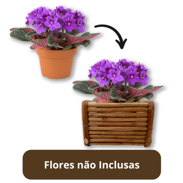 Cachepo Suporte Flores vaso de palito de Vime 11cm Premium - Imagem 3