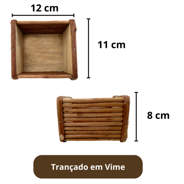Cachepo Suporte Flores vaso de palito de Vime 11cm Premium - Imagem 5