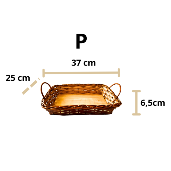 Bandeja café chá Vime Peq. organização c/ Alça 37cm Premium - Imagem 2
