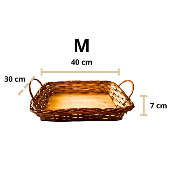 Bandeja café chá Vime Média organização c/ Alça 40cm Premium - Imagem 2