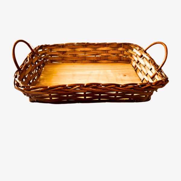 Bandeja café chá Vime Peq. organização c/ Alça 37cm Premium