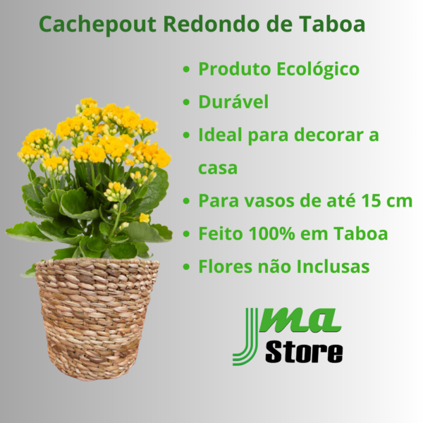 Cachepo De Taboa De 16 Cm Luxo Para Decoração E Organização - Imagem 7