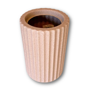 Vaso Plantas Roma Frisado de 14 cm de boca cor Calcário Plus