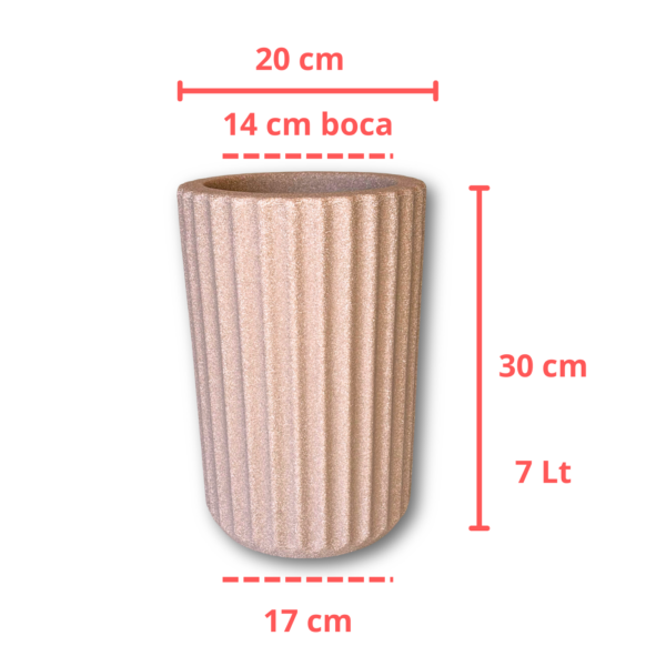 Vaso Plantas Roma Frisado de 14 cm de boca cor Calcário Plus - Imagem 4